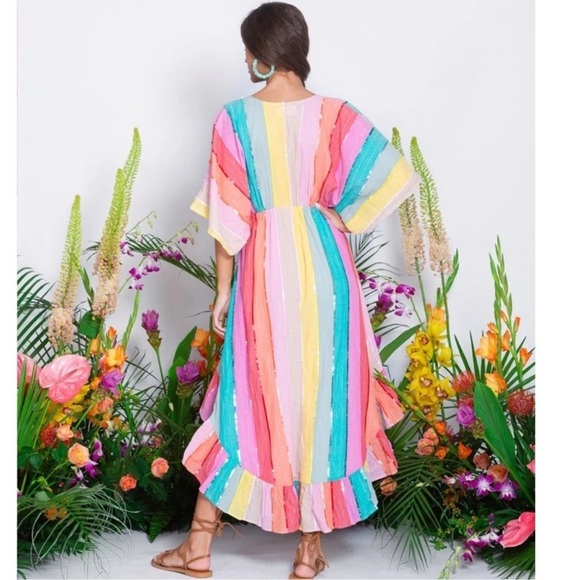 Sundress Deva Maxi Striped & Sequin Rainbow Dress - Picture 3 of 9